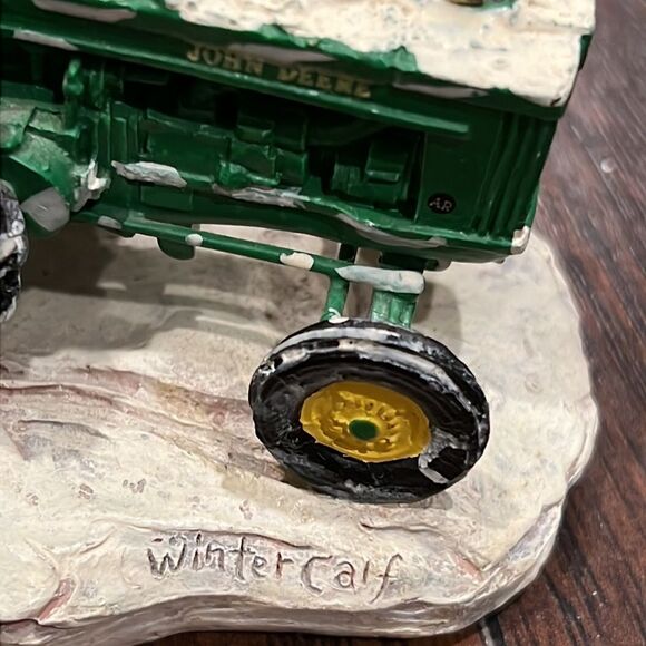 Vtg Collectibles Red Oak Winter Calf on John Deere  Christmas ERTL LOWELL DAVIS - Picture 2 of 7